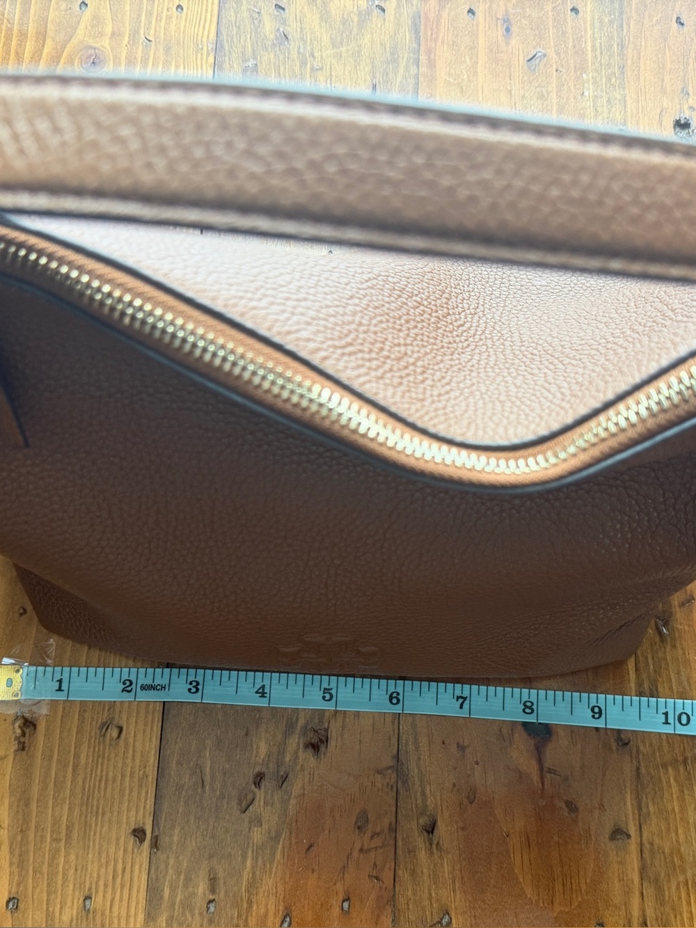 Tory Burch Brown Pebbled Leather Hobo Satchel with Tassel - Picture 7 of 9